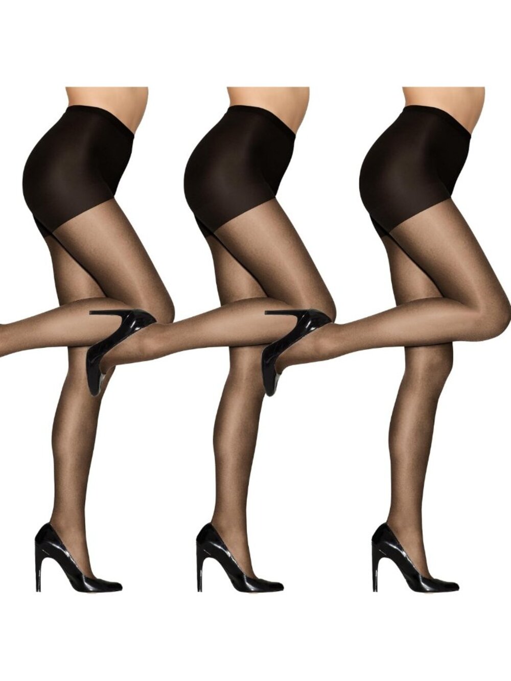 Full Support Control Top Reinforced Toe Pantyhose for Women - Comfortable Fit